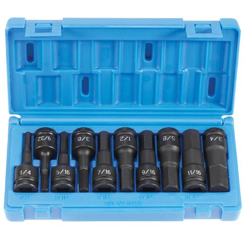 1/2" Drive 10 Piece Hex Driver Set 