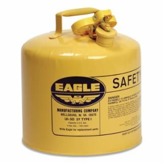 Type l Safety Can, 5 gal, Yellow, Flame Arrestor, Squeeze Handle
