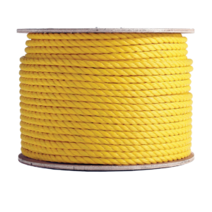 3/4" DIAMETER 3 STRAND TWISTED YELLOW POLYPROPYLENE ROPE - 600 FT