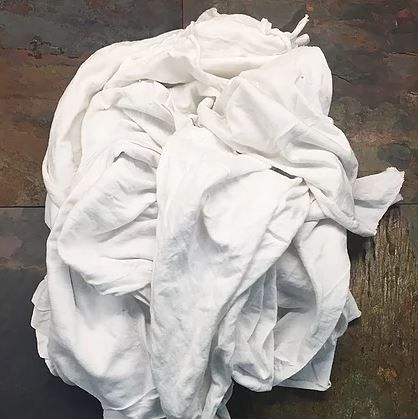 NEW WHITE T-SHIRT RAGS - PREMIUM CLOTH 50 LB BOX