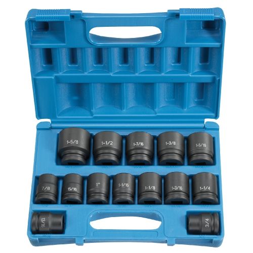 3/4" DRIVE STANDARD LENGTH 14 PIECE FRACTIONAL IMPACT SOCKET SET