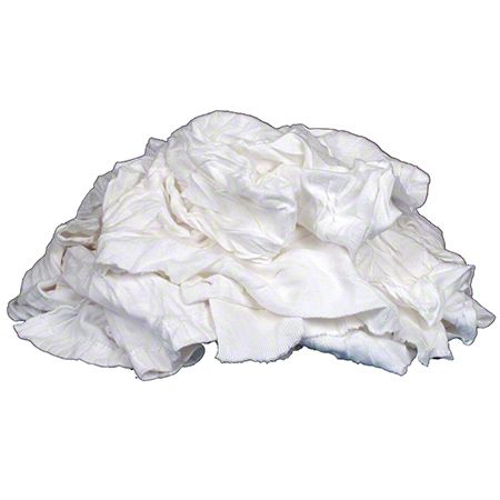 25 LB Box of White Reclaimed T-Shirt Rags