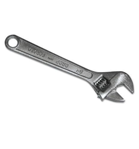 Adjustable Wrench, 8 " Length, 1-1/8 " Opening, Chrome Plated