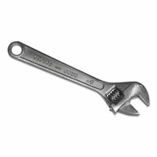 Adjustable Wrench, 15" Length, 1-3/4" Opening, Chrome Plated