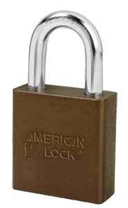 AMERICAN LOCK A1205 BROWN ALUMINUM PADLOCK WITH 1-1/8" SHACKLE KEY NUMBER 26454