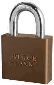 AMERICAN LOCK 1305 BROWN ALUMINUM PADLOCK WITH 1-1/8" SHACKLE KEYED SEPARATELY