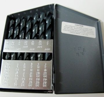 1/16" TO 1/2"  BY 64ths GENERAL PURPOSE JOBBER LENGTH 29 PIECE DRILL BIT SET  TYPE 118