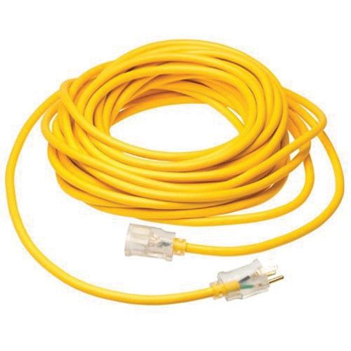 12/3 50' SJEOOW YELLOW POLAR/SOLAR EXTENSION CORD WITH LIGHTED END 