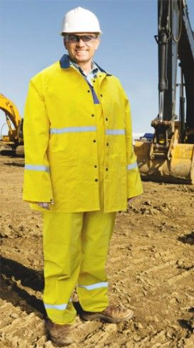 HYGRADE 2XL FLUORESCENT STRIPE RAINSUIT