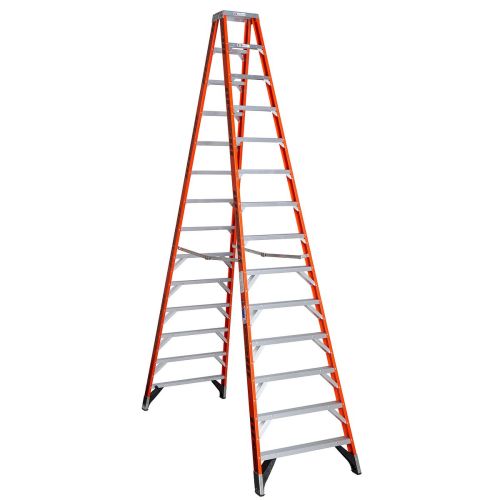 14FT 300# F.G. DBL STEPLADDER (1A) *PICK UP ONLY*