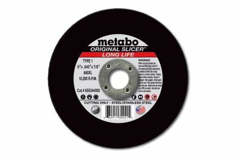 METABO LONGLIFE ORIGINAL SLICER 6" X .045" X 7/8", TYPE 1, A60XL